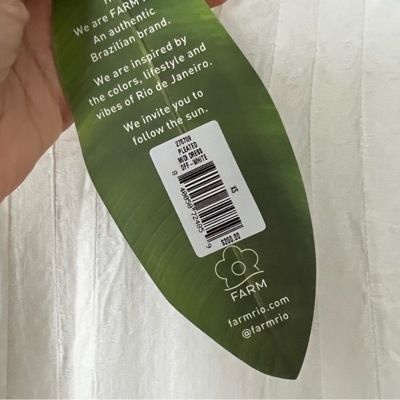 *NWT* FARM RIO Pleated Dress Off White XS - Picture 4 of 5